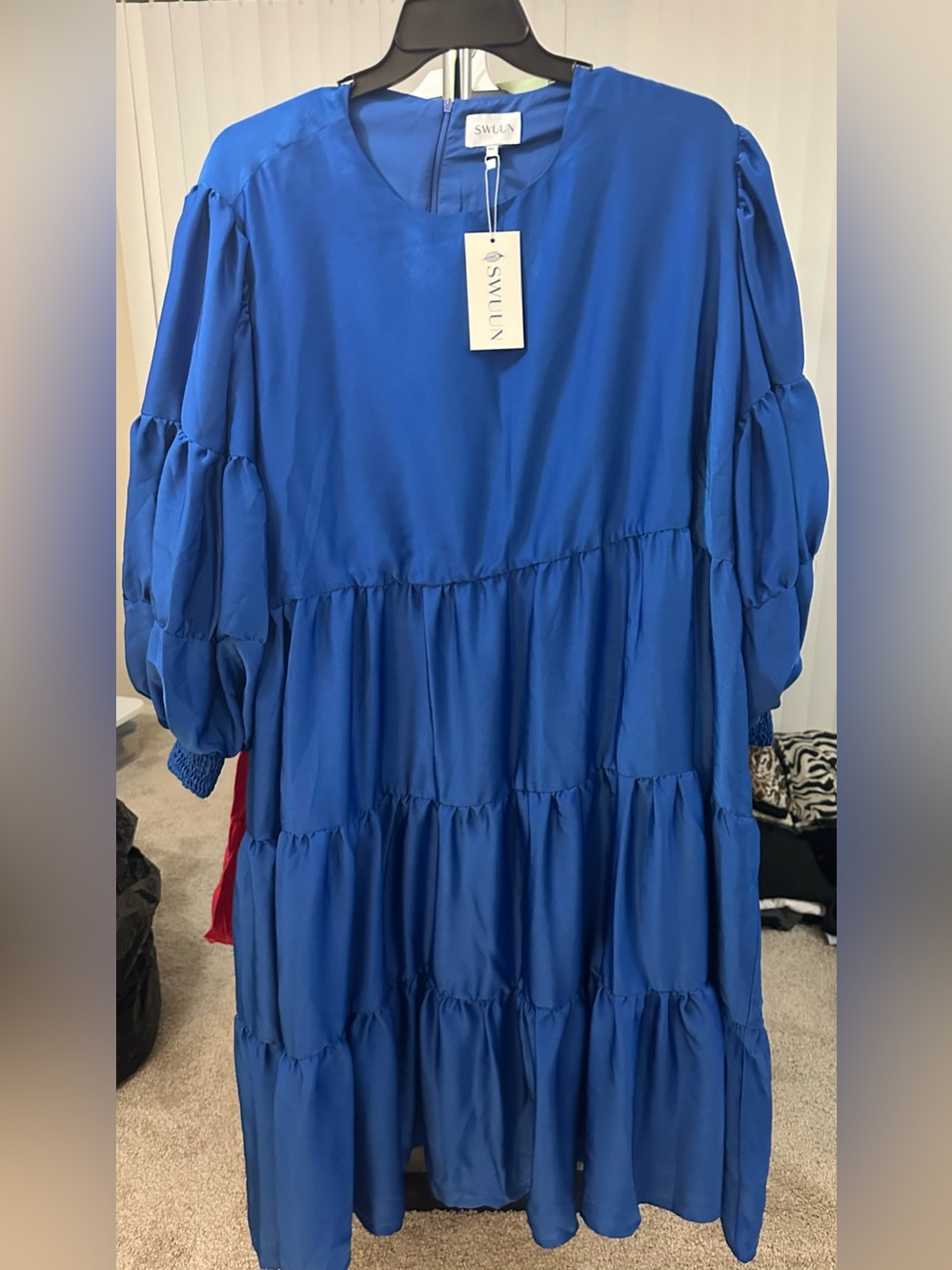 SWUUN Electric Blue Scoop Neck Dress